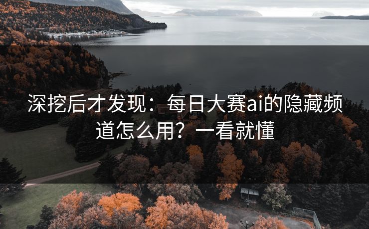 深挖后才发现：每日大赛ai的隐藏频道怎么用？一看就懂