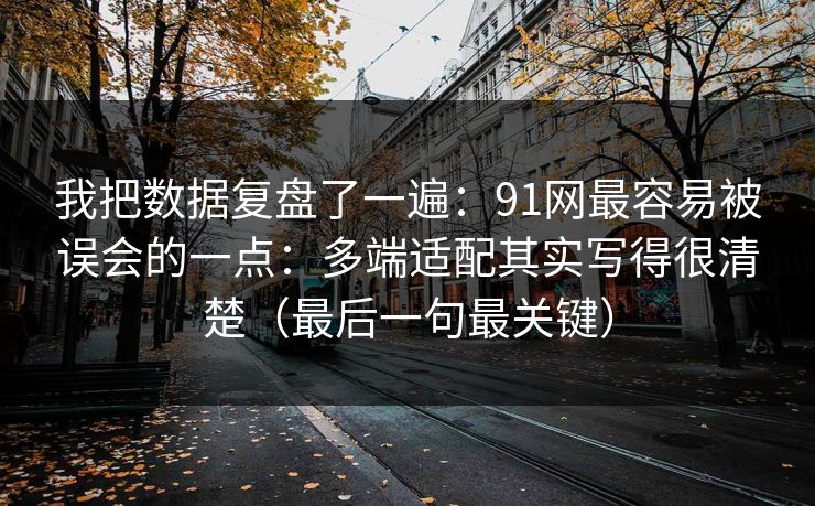 我把数据复盘了一遍：91网最容易被误会的一点：多端适配其实写得很清楚（最后一句最关键）